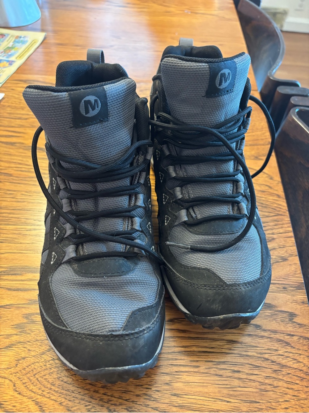 Merrell Lulea Gray and Black Women's Lace-Up Hiking Boots